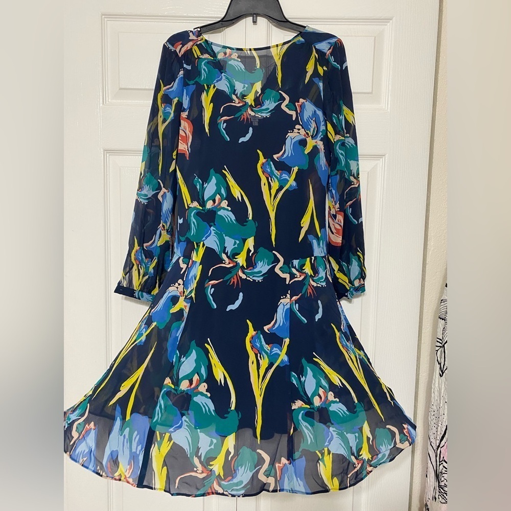 L.K Bennett Darcy Floral Blue Dress size 2